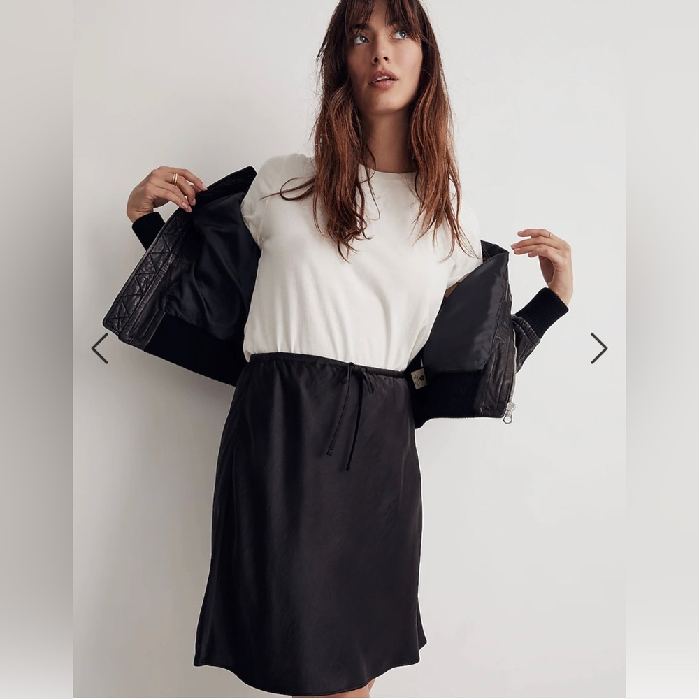 Madewell Drawstring Mini Slip Skirt